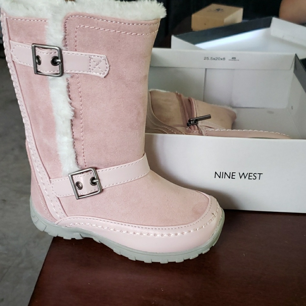 Toddler size 8 pink boots, nine west